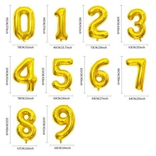 1件40英寸金色數字氣球和1件金色鋁箔數字氣球,用於兒童第一個生日派對裝飾 - 金色數字1 - 查看 2