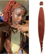 编织发 预拉伸卷发末端 编织发 1 包 350 编织发 波浪发尾 柔软 Yaki 纹理辫子 编织发延长 - 紅色 - 查看 1