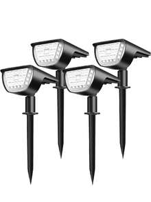 6/4/2/1入組太陽能景觀32LED聚光燈，3種模式防水室外太陽能景觀聚光燈，適用於露台、花園、車道、門廊、人行道、游泳池、假日和聖誕裝飾 - 白色 - 查看 8