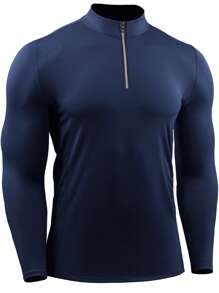 NELEUS Men's 3 Pack Athletic Compression High Neck Long Sleeve T-Shirt For Running, Working Out, And Fitness - Xanh lam, Hải quân, Đỏ #3 - Xem 7