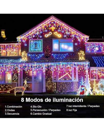 7-Meter Waterfalls, Colorful, White, Warm With 320 LED Lights