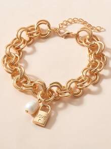 Silver-colored Chunky Link Chain Bracelet Suitable For Daily Wear - Silver - View 8