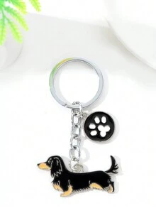 1入組“我愛腊肠狗”男士寵物狗鑰匙鍊袋掛飾汽車鑰匙扣,狗狗愛好者送給最好的朋友的禮物