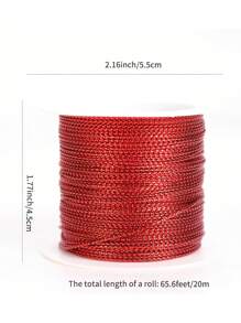 2 Piezas-20m De Hilo De Alambre Dorado Para Envolver Regalos, Hilo Colgante Para Adornar Arbol De Navidad Y Cordón Para Etiquetas De Regalos - Rojo - Ver 2