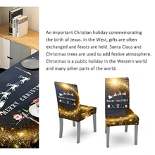 1入組紅色聖誕節桌布椅套組,彈性伸縮椅套,吸水桌布,可定制圖案 - 紅色 - 查看 6