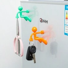 1pc Climbing Little Man Magnetic Key Holder And Hook, Multifunctional Fridge Magnet Decoration - random color - View 10