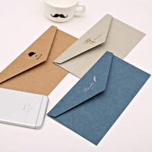 5pcs Envelope Style Wedding Invitations Set With Luxury Classic Western Style No.5 Paper And Envelopes - Navy Blue - View 2