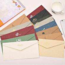5pcs Envelope Style Wedding Invitations Set With Luxury Classic Western Style No.5 Paper And Envelopes - Navy Blue - View 1