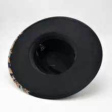 OIERNFE 手工製作復古風格聚酯纖維女士寬邊帽,秋冬,保暖休閒,花卉設計