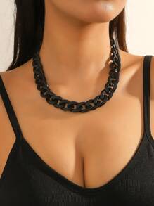 1 pieza collar acrílico - Negro - Ver 1