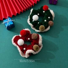 2入組女式多色毛絨絨布頭箍,優雅可愛帶軟毛球,適用於秋冬和聖誕節