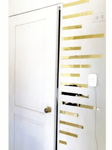 Colorful Life 20 miếng dán tường gương acrylic đơn giản, miếng dán tường hình chữ nhật 3D tự dính, trang trí nhà cửa cho phòng khách phòng ngủ, áp dụng cho mọi mùa - Vàng - Xem 6