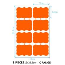 16pcs 15x22.5cm Orange Label Stickers - Burnt Orange - View 1