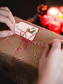 10 cái/10 tờ 90 cái Nhãn dán trang trí họa tiết Giáng sinh cho bao bì quà tặng, Giáng sinh - Nhiều màu - Xem 4