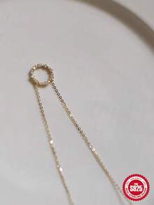 1個優雅精緻的項鍊，適合女性，925純銀18K鍍金，復古經典，完美適合派對，婚禮，日常穿著和情人節