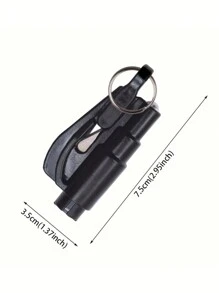 2合1安全带切割器1应急钥匙扣汽车工具金属锤迷你消防锤汽车应急逃生装置窗户破碎器休闲 - 彩色 - 查看 4