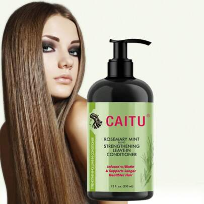 迷迭香薄荷強化免沖洗護髮素,增強頭髮強度,適合乾燥和皺紋頭髮的柔滑護髮素