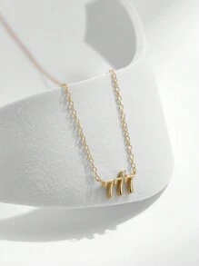 MODIAN 925 sterling bạc May mắn Số 777 Vòng cổ mặt dây chuyền Vàng Màu sắc Cái cổ Chuỗi Đối với phụ nữ Tốt Đồ trang sức Quà kỷ niệm - Vàng - Xem 4