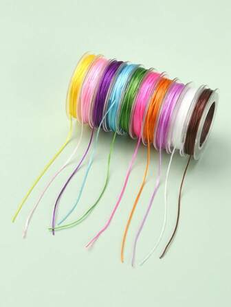 7rolls/10rolls, 0.5mm Assorted Elastic Beading Cord, Approx 9.14m/Roll, Approx 20m/Roll, Suitable For Handmade Bracelets, Necklaces