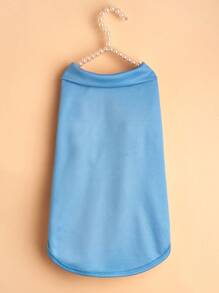 1pc Polo Pet Shirt, Suitable For Daily Use - Blue - View 3