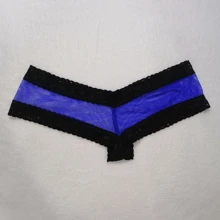 Kit de Tres Cacheteros de Encaje Liso por detras y enfrente encaje - Negro - Ver 5
