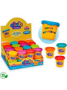 8 Massinha Modelar Infantil Massa Escolar Várias Cores 50g - Multicolorido - Visão 1