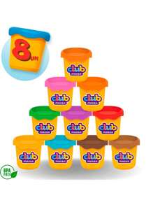 8 Massinha Modelar Infantil Massa Escolar Várias Cores 50g - Multicolorido - Visão 2