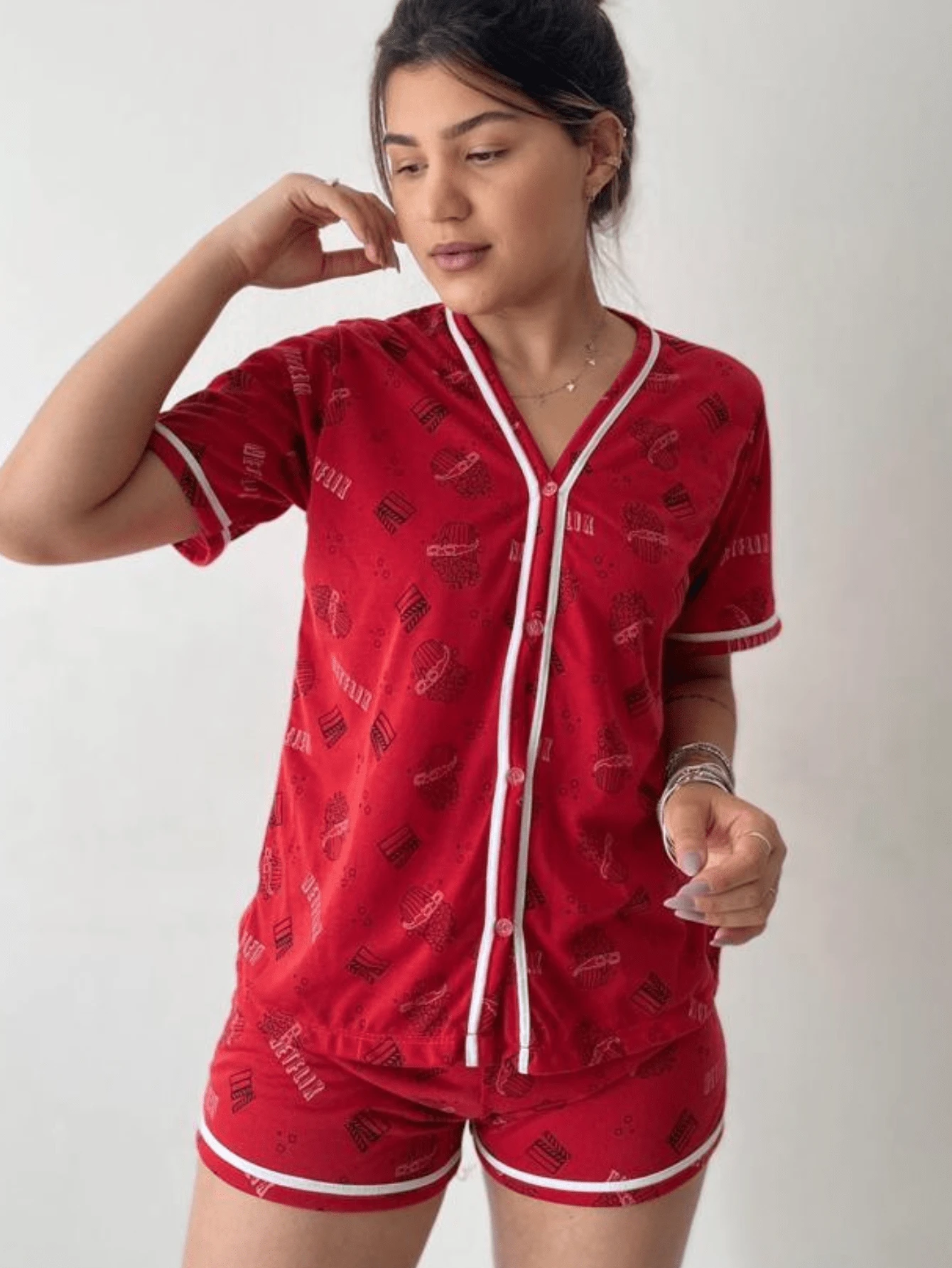 Women Pajama Sets - Đỏ - Xem 1