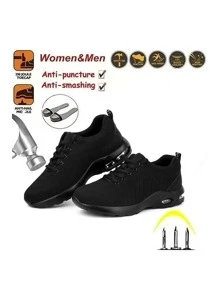 Zapatos De Seguridad De Fibra De Kevlar Ligero De Acero - Negro - Ver 1