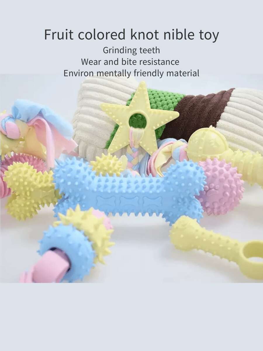 1pc, Tpr Material, Material, Resistant To Biting And Teeth Grinding, Dog Supplies, Rope Strips, Pet Toys - Multicolor - View 1