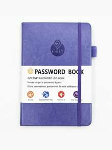 Password Book, Password Keeper (violet) Journal Notebook, Computer & Internet Address Password Manager For Website Login, Home & Office Gift - Violet Purple - View 1