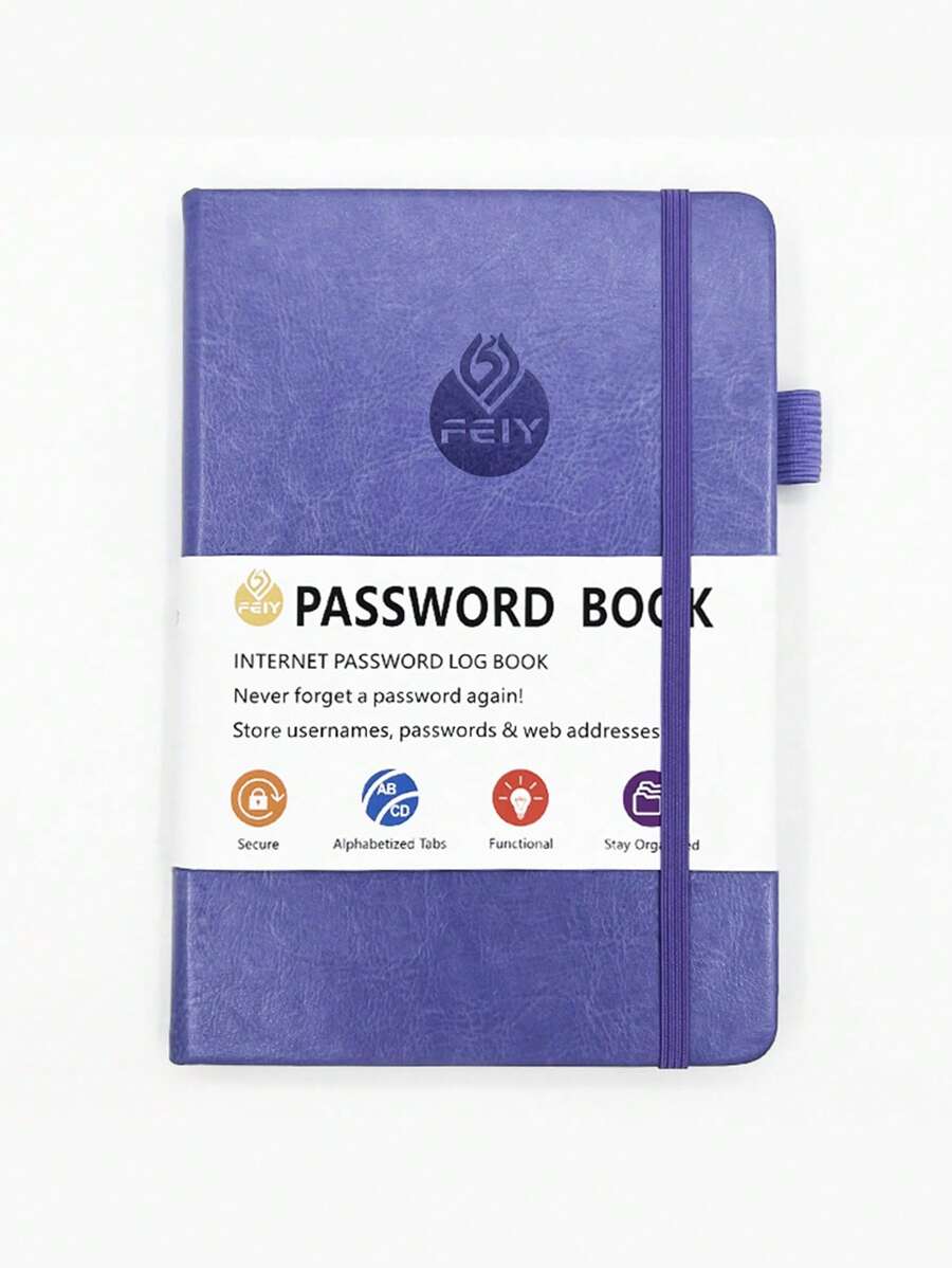 Password Book, Password Keeper (violet) Journal Notebook, Computer & Internet Address Password Manager For Website Login, Home & Office Gift - Violet Purple - View 1