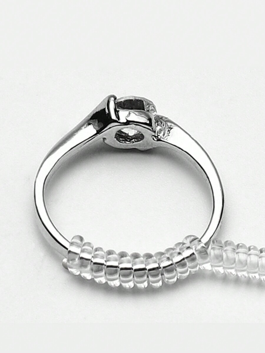 1set/4pcs Ring Resizer Set, Adjustable Thin Silicone Clear Invisible