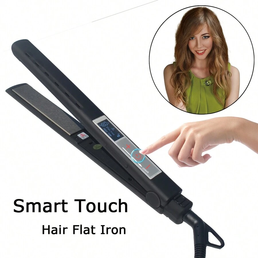 智能觸控界面-mch數字納米鈦陶瓷直髮器,搭載互動技術,自動溫度設定個性化 - 黑色 - 查看 1