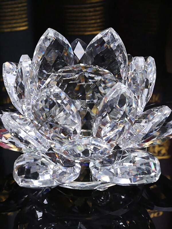 Adorno redondo en forma de loto de cristal para sala de estar, escritorio de oficina, gabinete de joyas, decoración creativa, decoración del hogar, figura decorativa, mejor regalo para cumpleaños y graduación