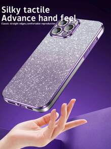 Ốp điện thoại chống rơi mạ điện Y2k mới + Hình dán kim tuyến + Bộ ốp đầy đủ + Tương thích với Apple, , , Oppo, Vivo - Màu tím - Xem 6