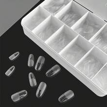 軟凝膠全覆蓋指甲套,550 件 11 種尺寸凝膠指甲套全覆蓋假指甲人造指甲帶盒,磨砂凝膠指甲延長件適用於美甲沙龍和 Diy 美甲藝術 - 芥末黃 - 查看 4