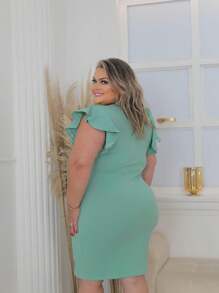 Plus Size Dresses - 青檸色 - 查看 3