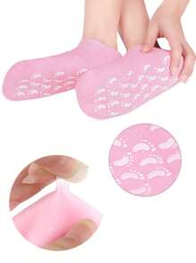 1pair Moisturizing Foot Care Gel Socks With Heel Support