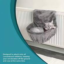 1pc Gray Detachable D-shaped Radiator Cat Bed, Suitable For Small Pets Within 15 Kg, Easy To Clean - Grey - View 1