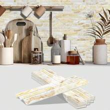 12/24/48入組2.36*9.68英寸復古大理石紋自粘陶瓷磁貼,光澤防水乙烯基壁紙裝飾麵貼和貼花,可拆卸diy家居裝飾翻新貼花,適用於廚房、浴室和防濺板 - 彩色 - 查看 2