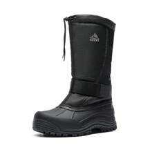 Men's Snow Boots Waterproof Winter Insulated Fur Liner Lightweight Outdoor Hiking Tall Booties - Đen và trắng - Xem 2