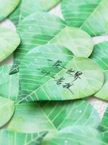 3pcs Random Fresh & Realistic Tree Leaf Shaped Memo Pad, Perfect For Notes And Messages - Multicolor - View 7