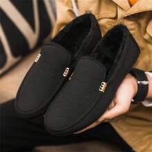 Men's Velvet Loafers - Black - View 2