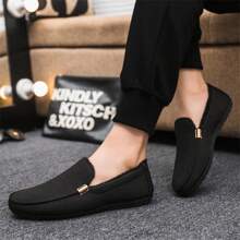 Men's Velvet Loafers - Black - View 3