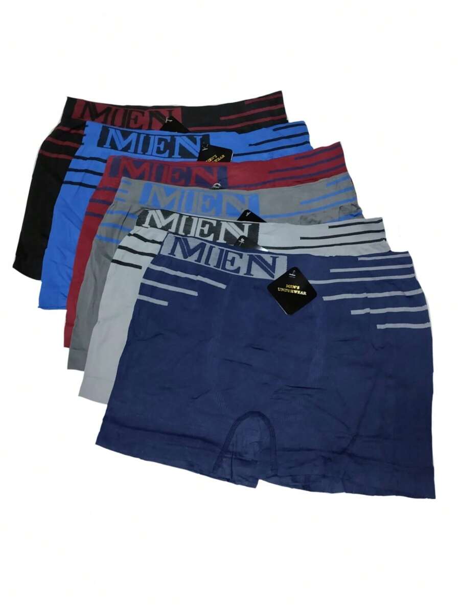 6 Pieces Of Multicolored Men's Boxers. Color And Print May Vary - Multicolor - View 1