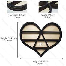 Heart Shaped Wall Mounted Storage Shelf - Black - View 3