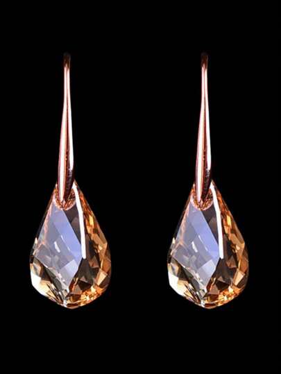 1Pair Elegant Colorful Crystal Earring For Women Bridal Wedding Drop Earring Romantic Anniversary Gift Earring Jewelry