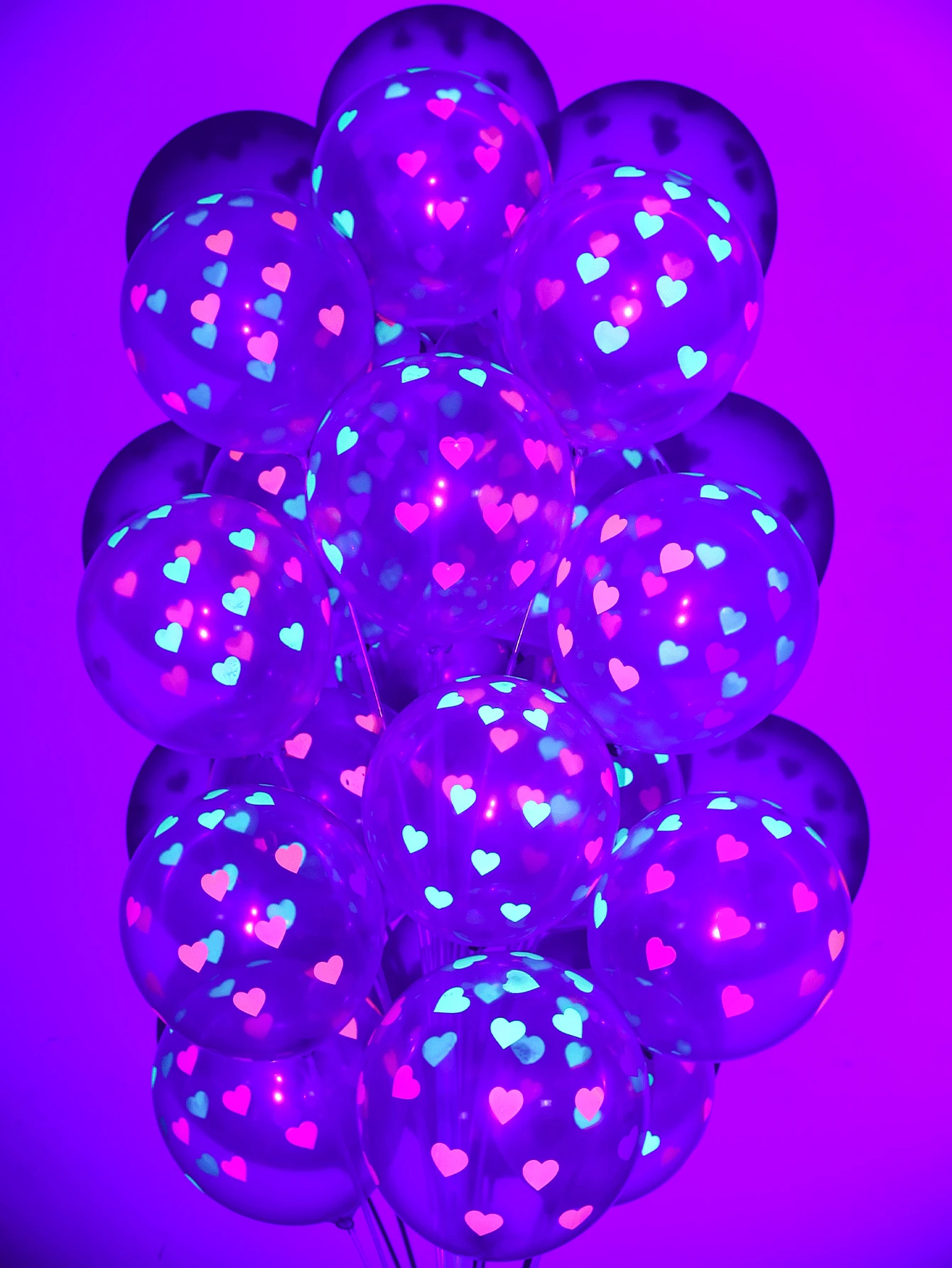 100入組12英寸加厚多邊形荧光星形、心形、斑點形、五角星形氣球,適用於生日派對裝飾、兒童玩具氣球 - 彩色 - 查看 1