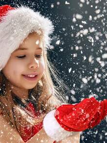 1對聖誕節主題毛絨保暖手套,聖誕派對、節慶慶祝、典禮、表演和作為禮物等活動使用 - 彩色 - 查看 3